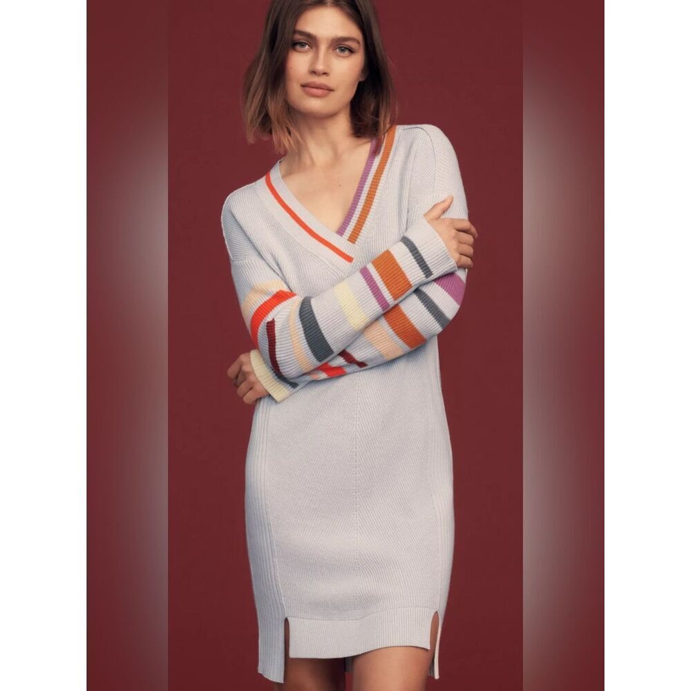 Anthropologie daily practice striped sweater dress
